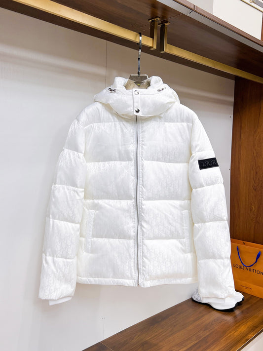 Doudoune Dior Oblique Jacquard Blanc